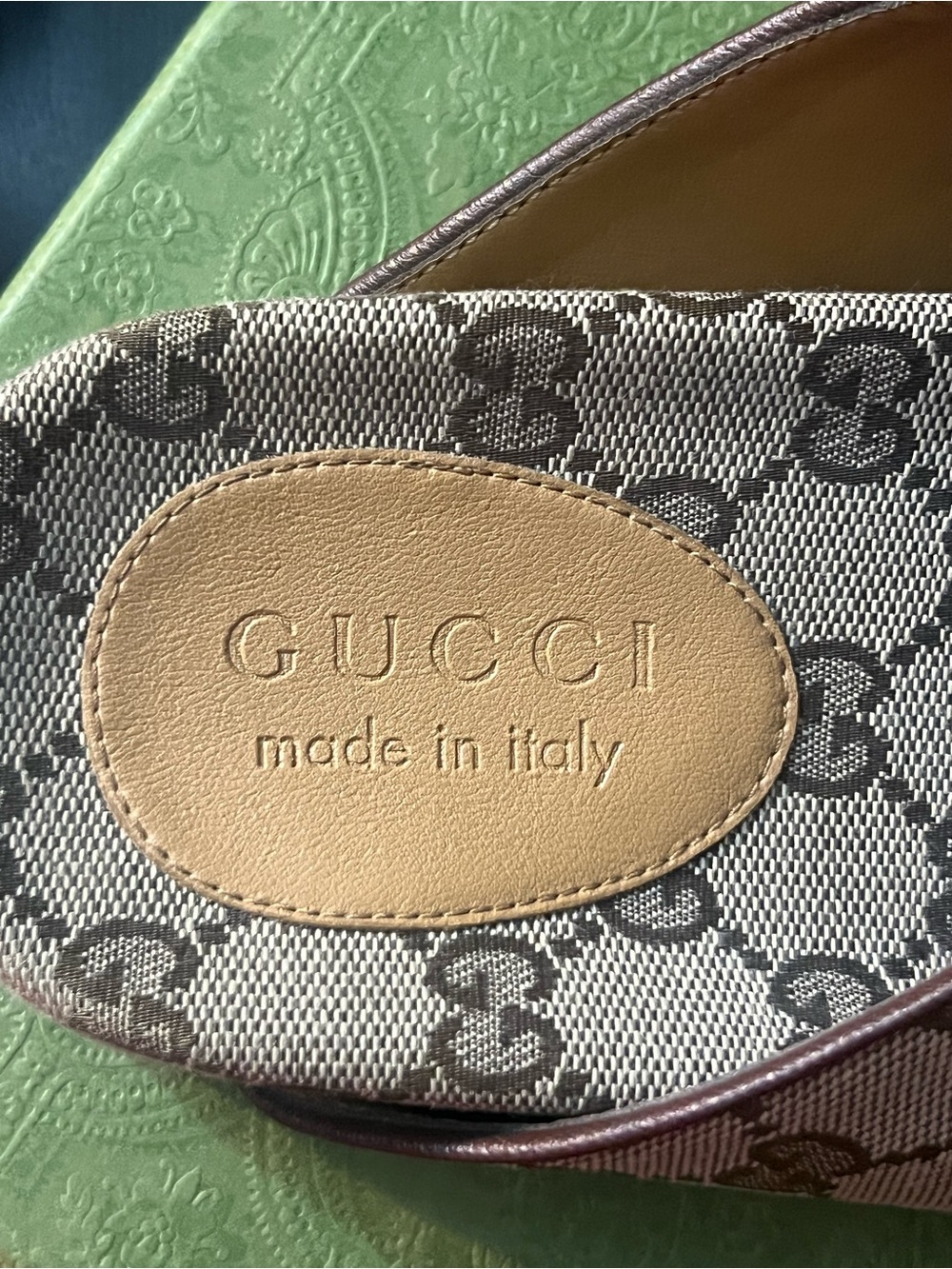 Gucci Brown Beige GG Canvas Double Buckle Slides - Picture 4 of 6